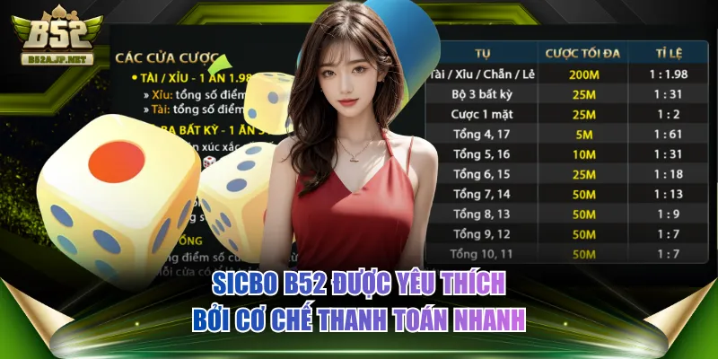 Sicbo B52 được yêu thích bởi cơ chế thanh toán nhanh